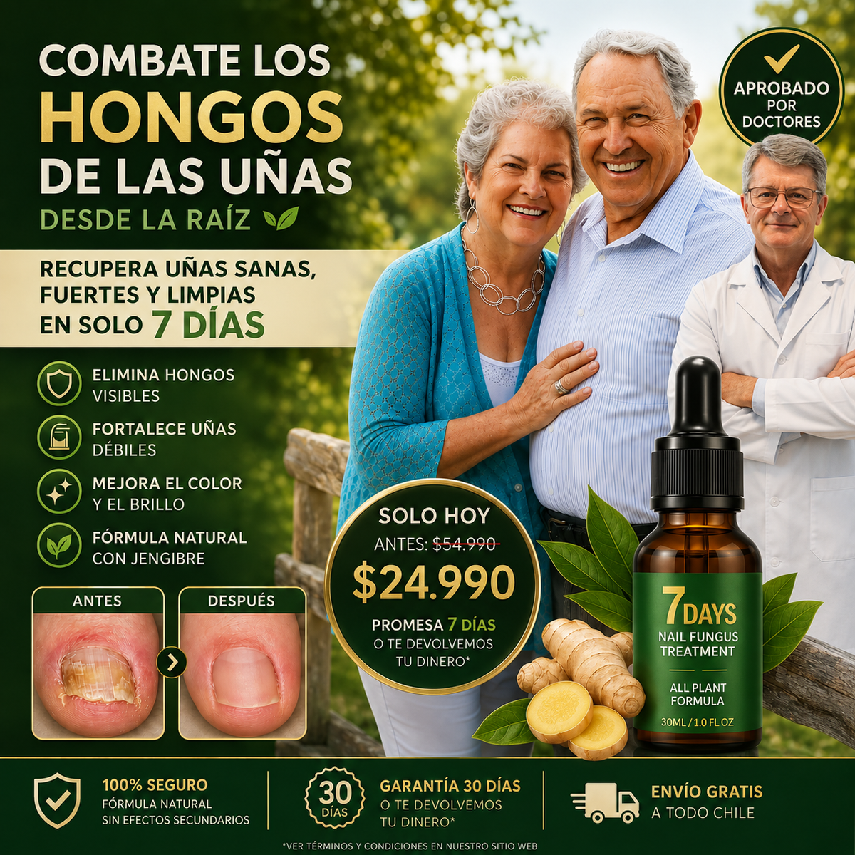 Sérum Antihongos para Uñas con Extracto de Jengibre