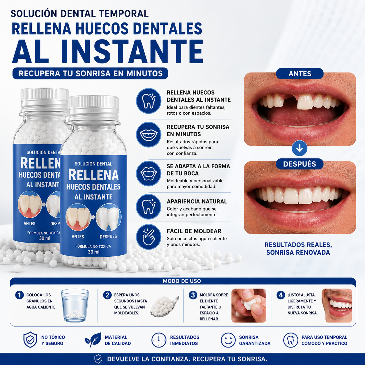 Reparador Dental Temporal - Sonríe con Confianza Nuevamente